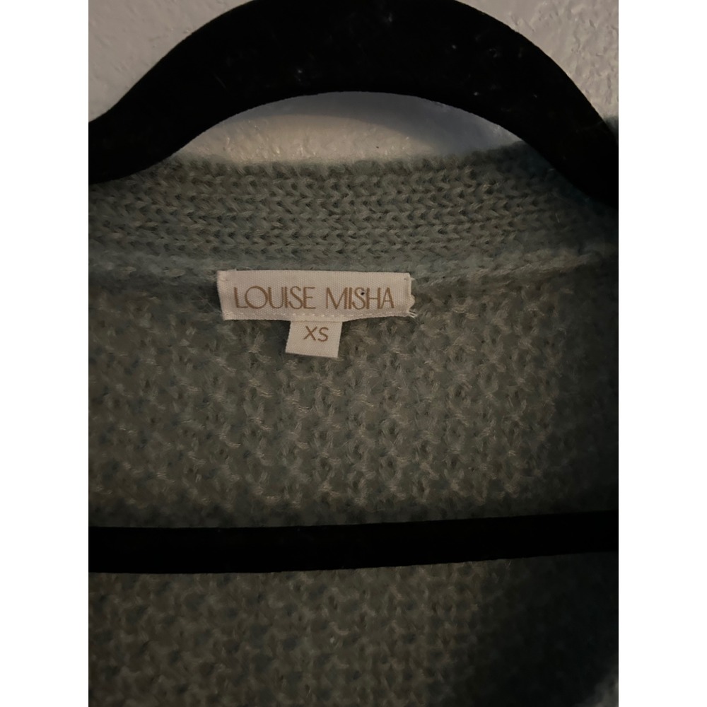 LOUISE MISHA Sage Green Sirika Mohair and Merino Wool Cardigan XS Oversized - Picture 3 of 12